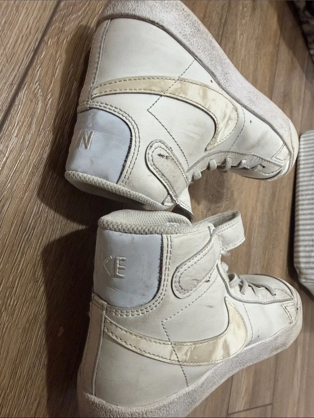 Nike Kids White High-Top Sneakers with Strap